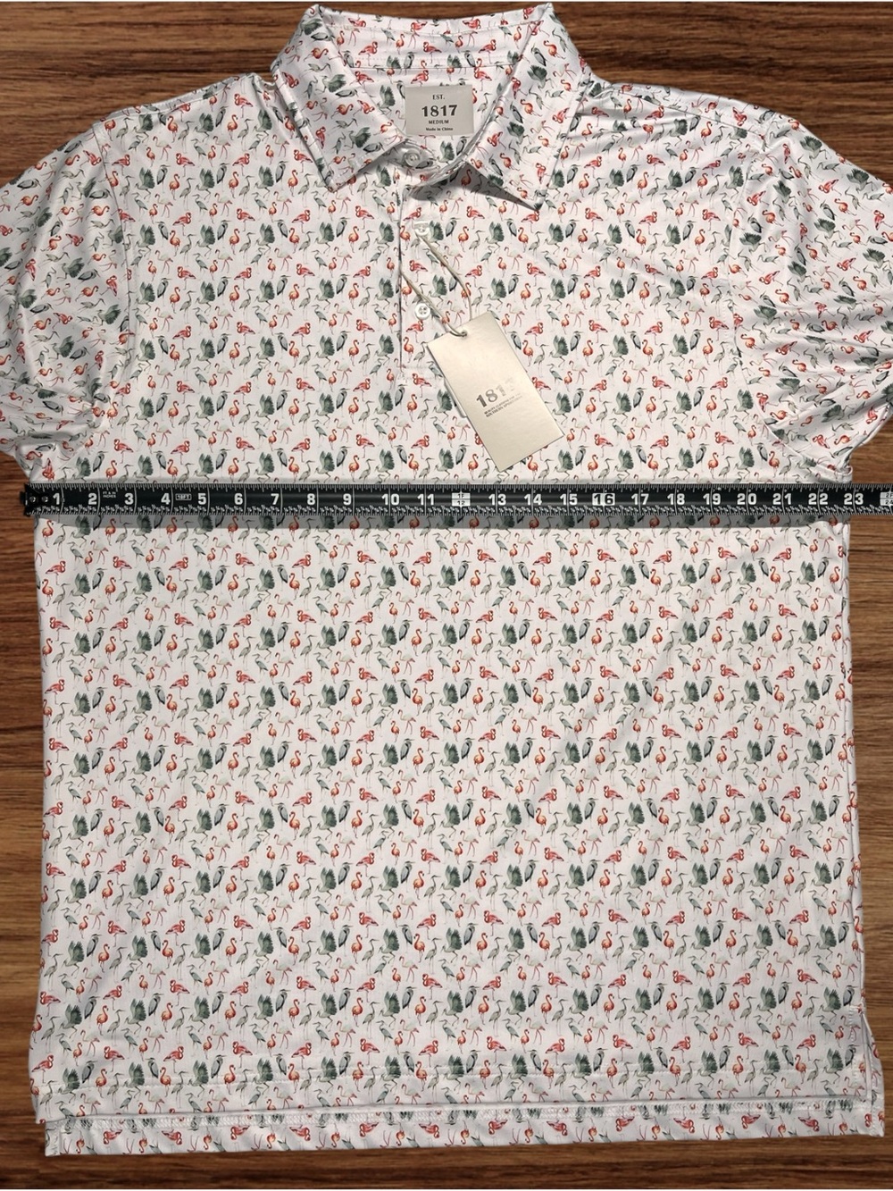 EST. 1817 Men’s White Performance Golf Polo. Medium - Picture 5 of 9